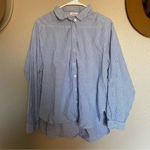 PASSPORT Women’s Classic Fit Blue and White Striped Shirt